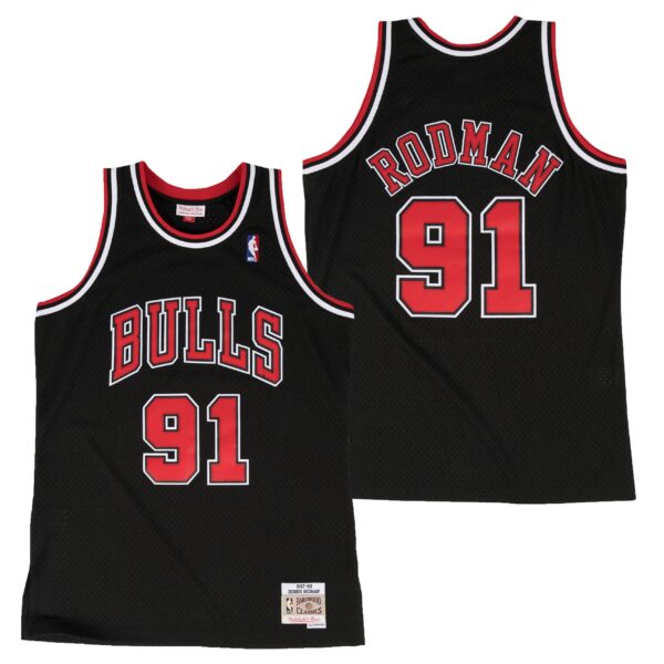 Maillot Dennis Rodman noir - Chicago Bulls